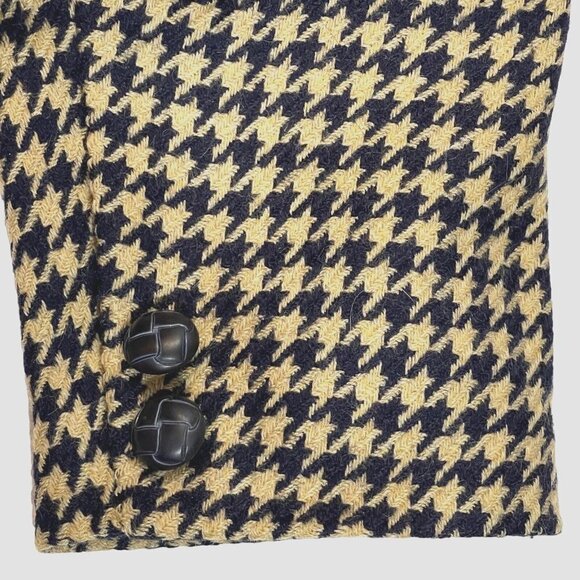 JL COLEBROOK Mohair Wool Houndstooth Blazer Women Small Navy Tan Career Business - Picture 9 of 16